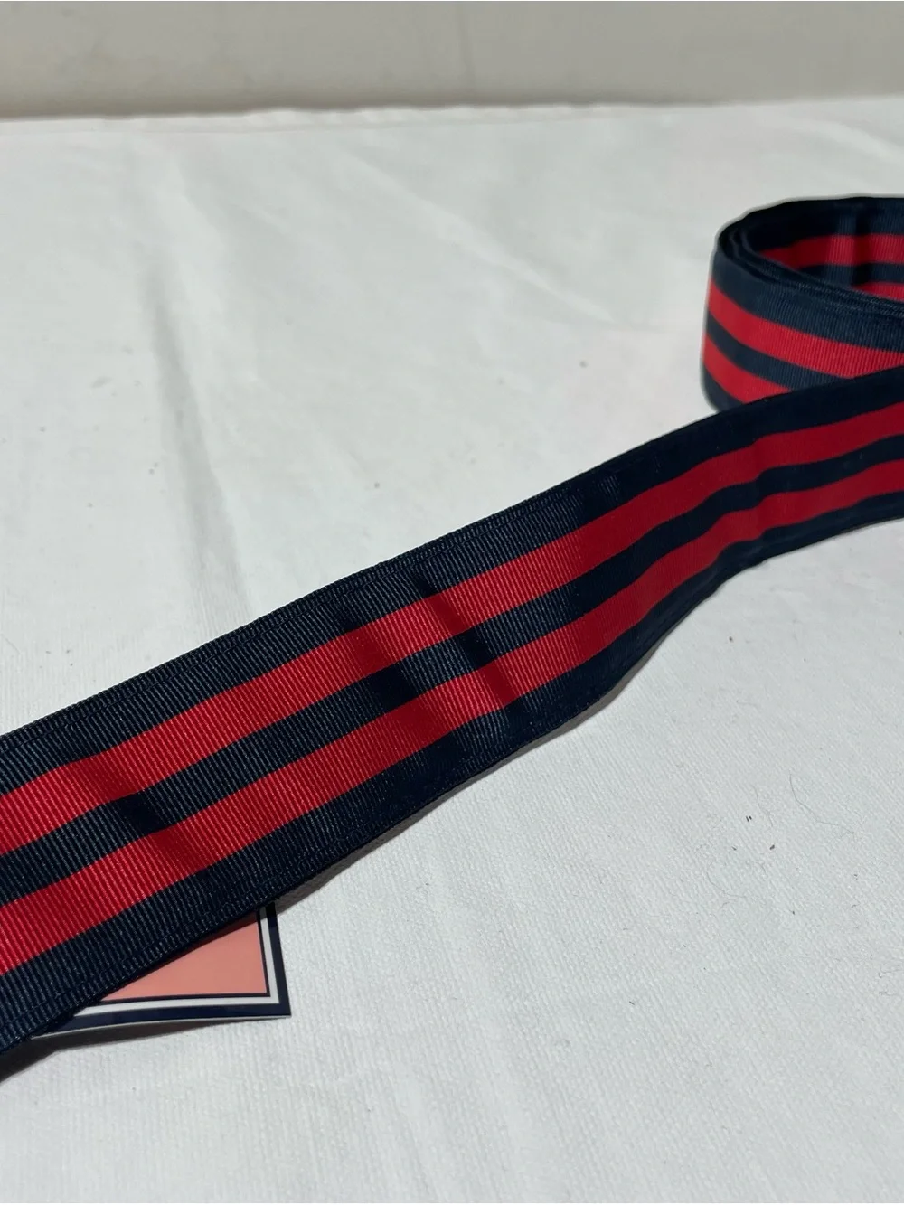 Vineyard Vines Double Stripe Grosgrain Striped Belt Mens 2XL 2014 Blue Red NEW